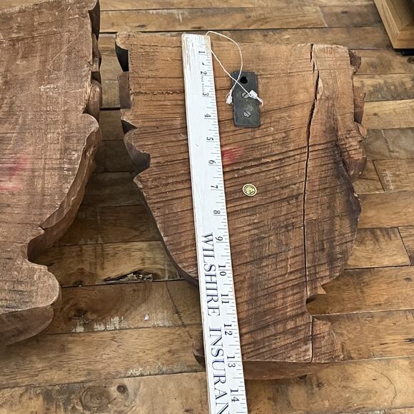 Antique Wooden Architectural Wall Shelf Sconce Hand Carved Primitive Set Of Two - Picture 10 of 16